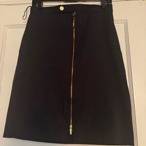 Ralph Lauren Black Label Elegant Black Skirt with Gold Zipper Size 8